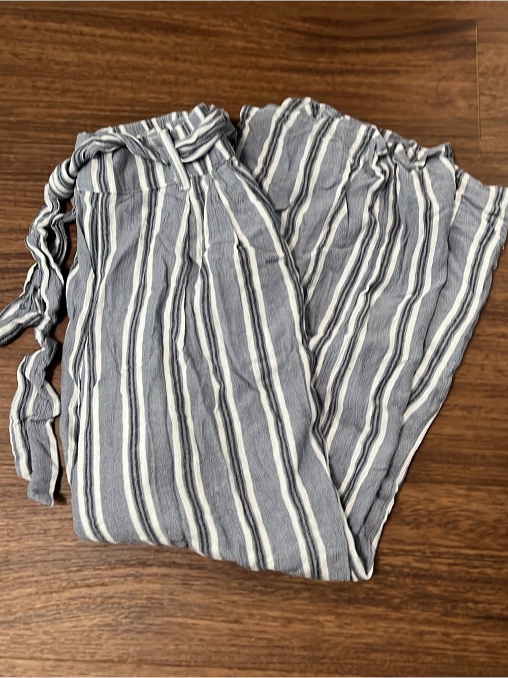 Hollister Striped Blue and White Flowy Pants